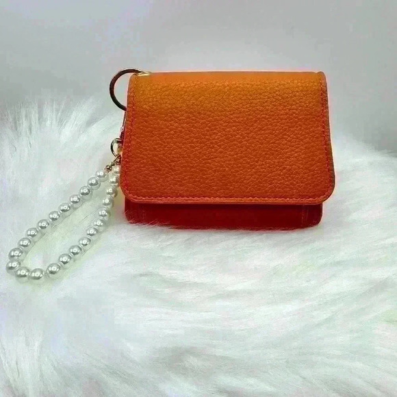 Autumn Wallet w/ Faux Pearl Keychain Strap - Picture 1 of 7
